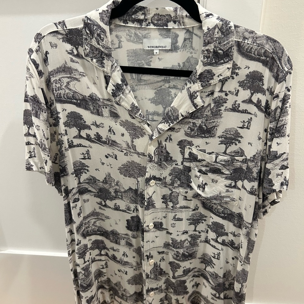 WeWoreWhat Monochrome Scenic Print Men's Shirt